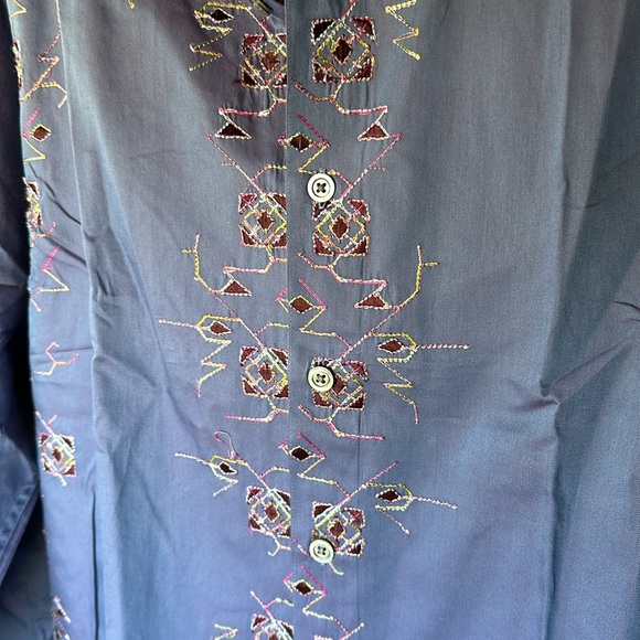 Opalesque Robert Graham Embroidered Button-Down Shirt Size Large, Men’s - Picture 3 of 7